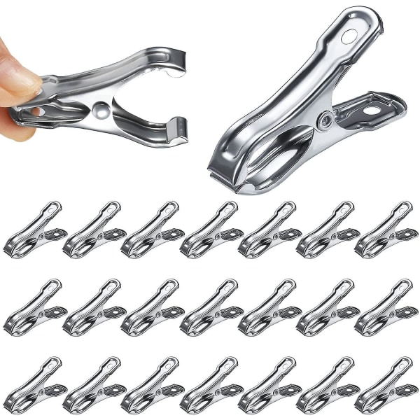 1x5cm rustfrie drivhusklemmer i rustfritt stål, vindtette drivhusklemmer i metallsett klesklemmer