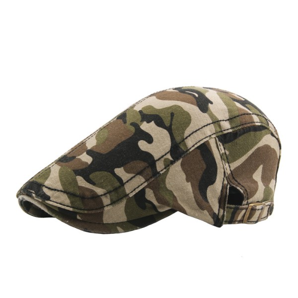Cotton Camouflage Baret Driver Cap Newsboy-hattu miehille naisille 4 väriä on saatavana