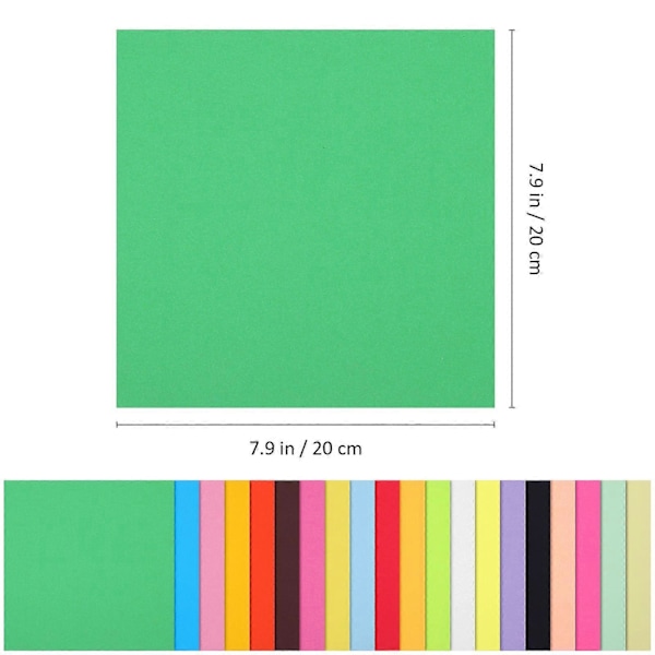 200 st Origami-papper för pyssel, fyrkantiga pysselpapper, färgat kartongpapper för scrapbooking och gör-det-själv-projekt