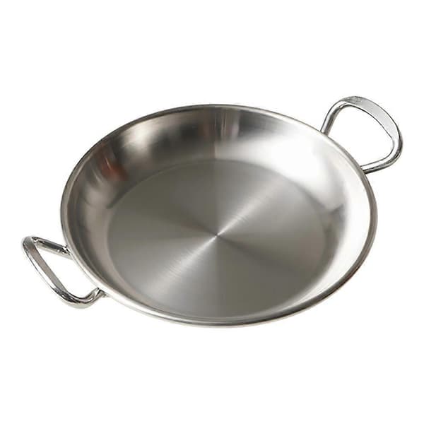 Rustfrit stål madtallerken Dobbelt håndtag snackskål Stegt kylling serveringsbakke