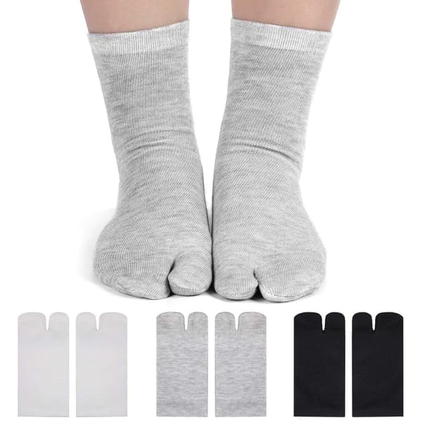6 Par Flip Flop Unisex Sokker Split Toe Sokker Tå Sokker for Menn Gutter Kvinner
