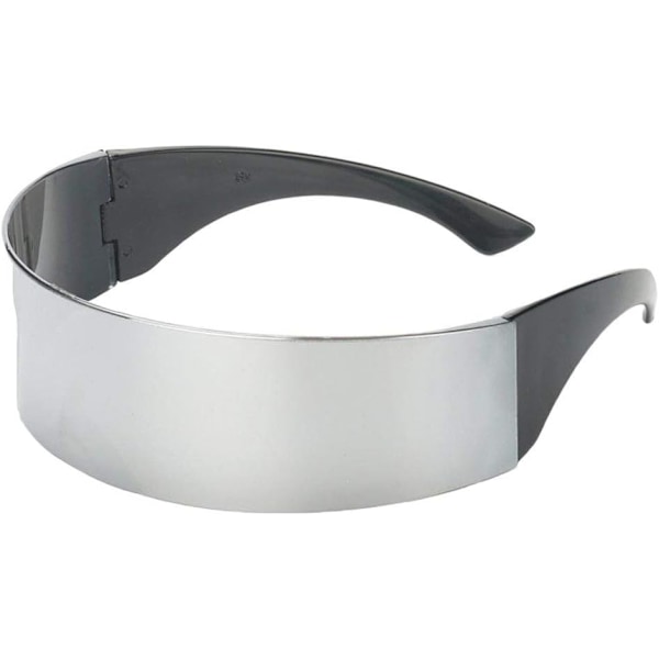 Kreative Monoblock Shield Speilbriller Kule Futuristiske Soldatbriller Klesopp Partykostyme Briller (1 stk)