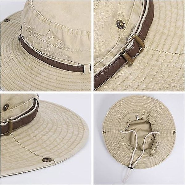 Miesten Taitettava Auringonhattu Safarin Hattu UV-Suojaava Ulkoilun Vuoristoretkeilyyn Matkustushattu Kalastajan Lippis Bucket Hat, K
