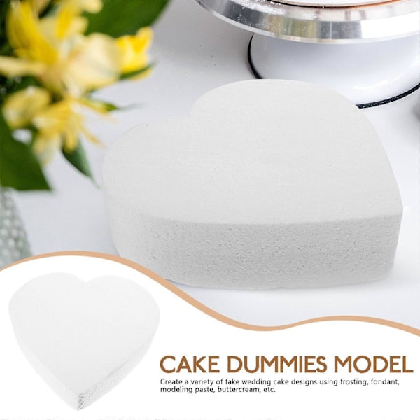 2 stk. Skumkake Modell Hjerteformet Kake Dummy Bakekake Modell Kake Dummies Modell