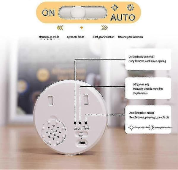 (NY) Bevegelsessensor Nattlys for barn med USB-lading - UK Smart Soveromslampe