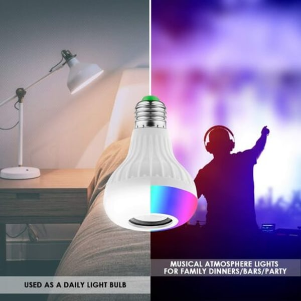 Sæt med 2 Smart LED-pærer E27 Bluetooth Smart Bulb tilsluttet pære Synkroniser med musikrytme