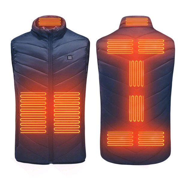 Oppvarmet vest, USB-lader oppvarmet vest unisex, vinteroppvarmet jakke