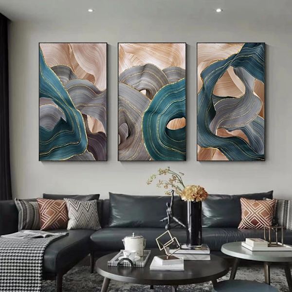 3 stk. Væghængt Dekoration Stue Soveværelse Moderne Væghængt Kunst Gave Billede Streamer Dekoration Rammeløs 40*60cm