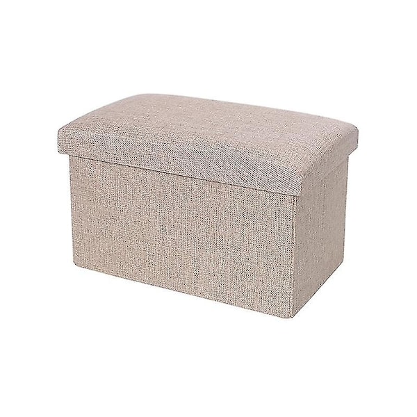 Opbevaringsboks med høj bæreevne, foldbar stof, alsidig opbevaringsottoman, kubus sæde til hjemmet Qinhai Beige 40cm