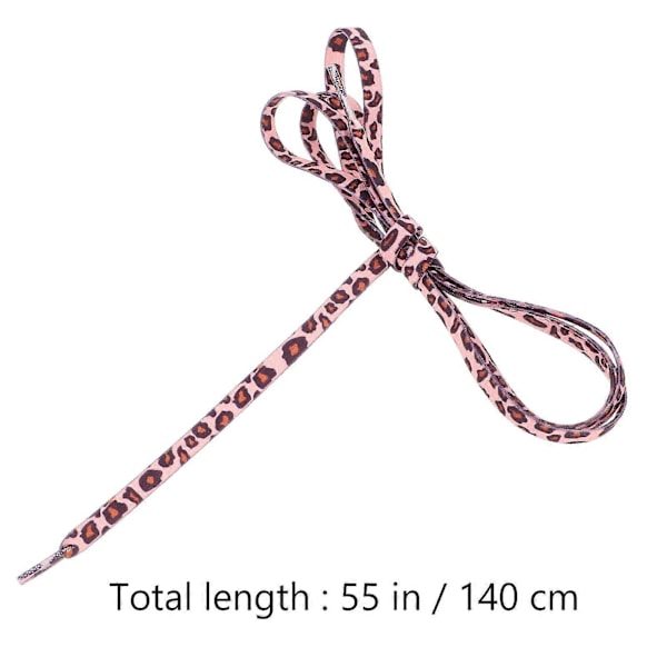 2 par leopard skosnören 140cm flexibla skosnören ersättning tunna sneakers skosnören