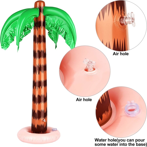 6 kpl puhallettava palmu jättiläinen kookospuun värinen rantapallo sateenkaaren värinen palloranta