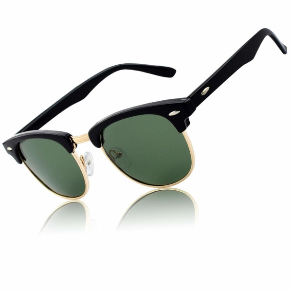 Retro vintage solbriller i den trendy 60'er-browline-stil med slående markerede halvkanter, brilletrends