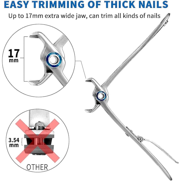 Bred Nagelklippare För Tjocka Naglar 17mm Bred Käke Öppning Extra Stora Nagelklippare För Tjocka Tånaglar, Stora Nagelklippare För Män Och Seniorer, Stain