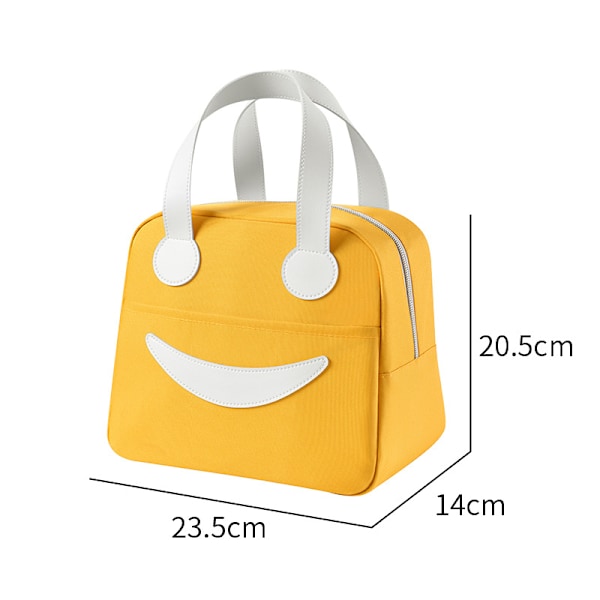 Isoleret Køletaske Smiley Madpakke Taske Let at Rengøre Yellow 23.5*20.5*14cm