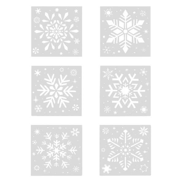 6 st Snöflinga DIY Lagerstenciler Målning Scrapbook Färgläggning Präglingsmall