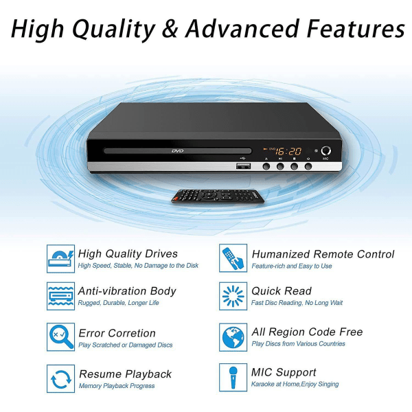 DVD-soittimet televisioon HDMI:llä, DVD-soittimet, jotka toistavat kaikilla alueilla, CD-soitin kotistereojärjestelmää varten, HDMI- ja Rca-kaapeli mukana