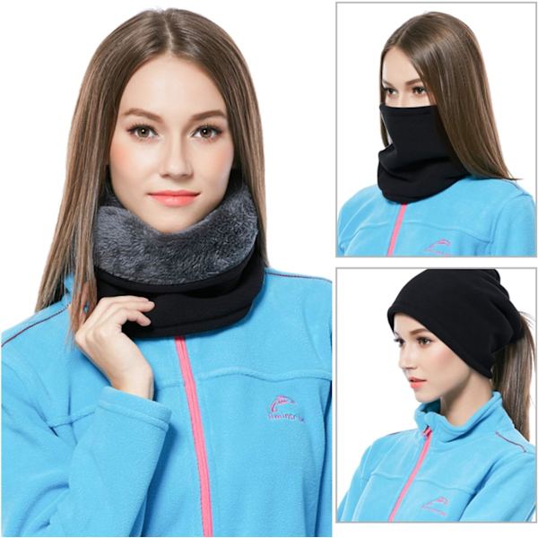 Kaula lämmitin, talvi pehmeä paksu fleece vuori elastinen huivi kaula gaiter, tuulenpitävä hiihto kaula lämmitin naamio