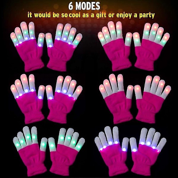 2 pakker Børne Lyshandsker Børn Finger Lys Blinkende Led Varme Handsker Med Lys Til Fødselsdagslys Fest Jul Xmas Dans Thanksgiving Dag Gave