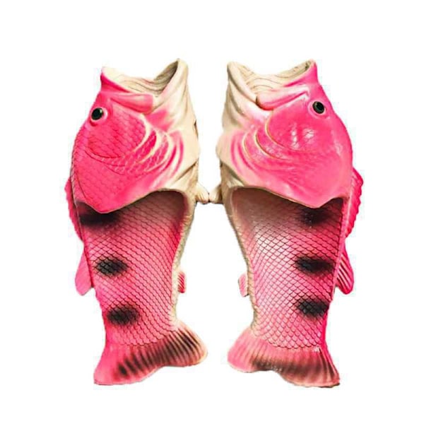 Fisk Hummer Klip Klappere - De Originale Fiskeslippers Pink fish Size 42-43
