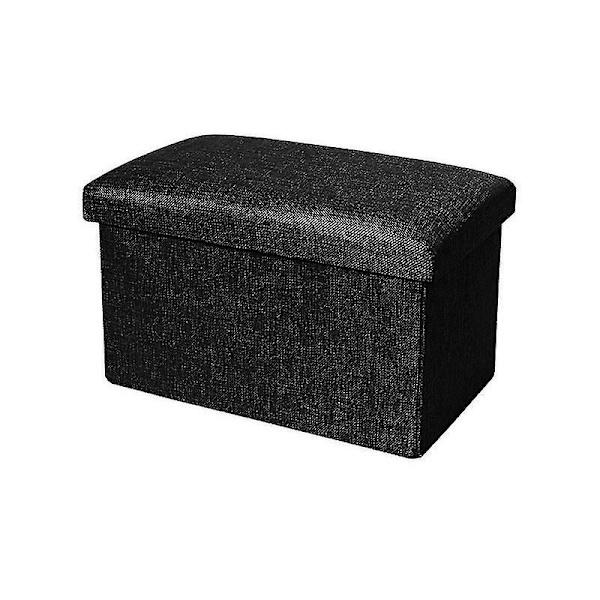 Opbevaringsboks med høj bæreevne, foldbar stof, alsidig opbevaringsottoman, kubus sæde til hjemmet Qinhai Black 40cm