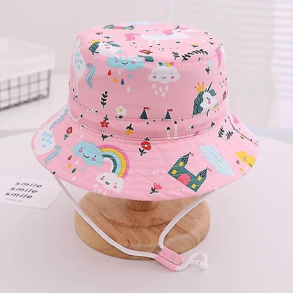 Børne Spandhat Justerbar Solhat Åndbar Strandhat Til Drenge Piger_ll Pink Unicorn 2-4 Years