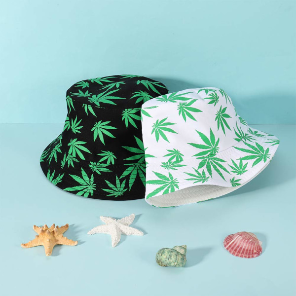 Piece Bucket Hater for Menn og Kvinner Universal Bucket Hat Bucket Hat Sommerhatt Pustende Foldbar Bucket Hat Svart Hvit