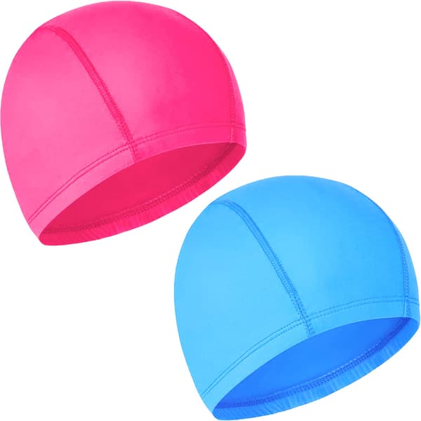 Simningsmössa 2-pack unisex simmössa dam simmössa flexibel mössa simmössa för flickor långt hår män barn pojkar