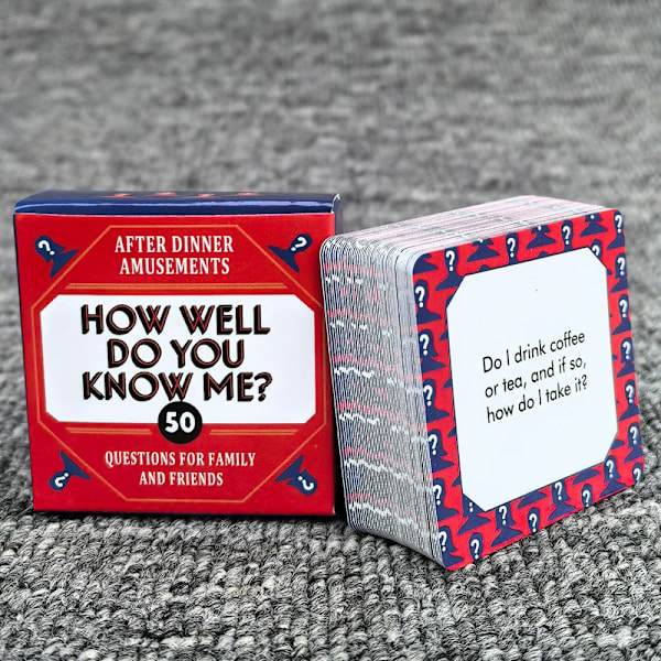 Engelsk version after dinner amusements after dinner entertainment kortspelskvällsspel how well do you know me