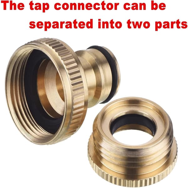 2-pack mässings trädgårdsslangkopplingar 1/2\" och 3/4\" 2-i-1 kranadapter