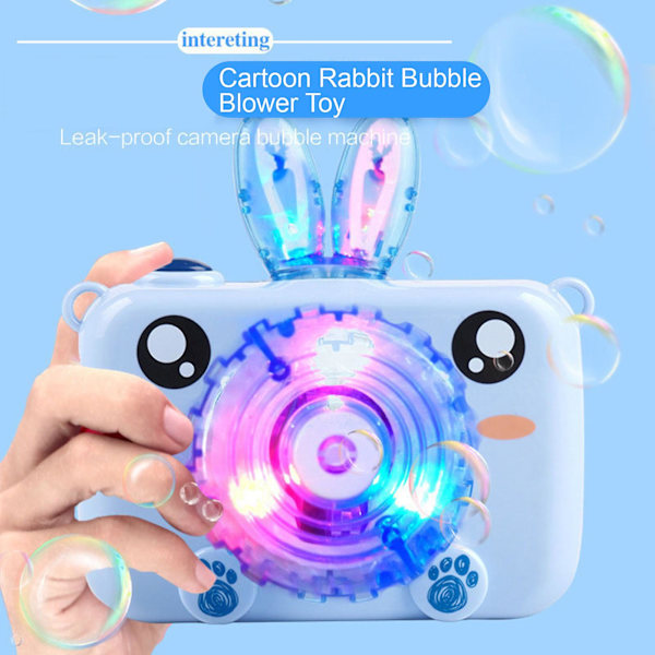 Bubbelmaskin Musik Ljus Söt Bedårande Slät Yta Underhållning Automatisk Cartoon Kanin Bubbelblåsare Leksak Flickleksak Blue