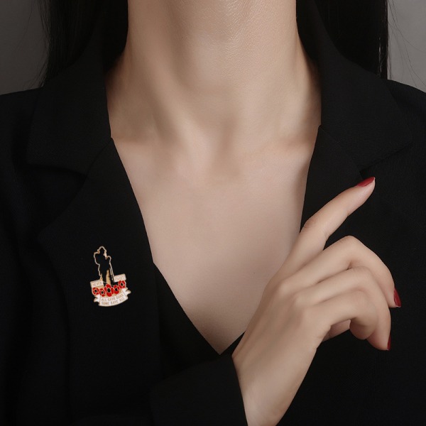 1 st Remembrance Day Brosch Nål Röd Poppy Lapel Pins Tröja Sjal Klämmor The Royal Metal Poppy Badges Brosch Smycken Present