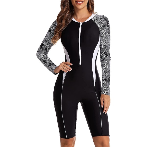 Dam One Piece Boyleg Sportsimdräkter Långärmad Baddräkt UV-Skydd Rash Guard Surfing Dykdräkt Atletisk Baddräkt_ll Color 11 XXL