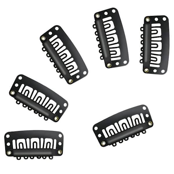 100 st Wig Clips U-formade Metallklämmor Rostfritt Stål Snap Clips 6 Tandkammar Klämmor med Mjuk Gummi för Hårförlängningar DIY, 3,2 cm, 2,8 cm
