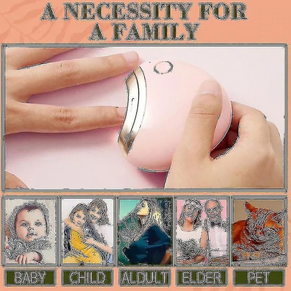 Elektrisk nagelklippare Säker automatisk nagelklippare Trimmer Cutter Manikyrverktyg Nagel White