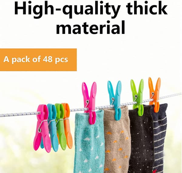 48 stk Acsergery gaveplastklesklyper for klesvask, holdbare og