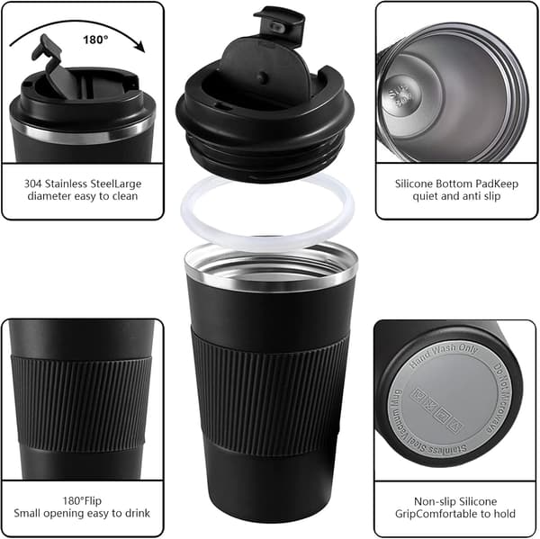 Isolerad Resemugg, Spill- och läcksäker, Portabel Rostfri Kaffetermos för Camping