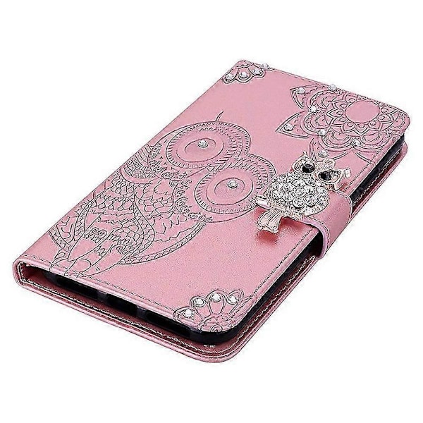 Til Samsung Galaxy A15 4G Etui Rhinestone Dekor Læder Stand Mobiltelefon Wallet Cover Rose Gold