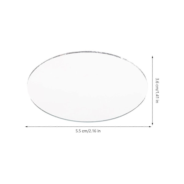 20 stk DIY Legering Speil Kvinner Sminke Bruk Speil Mini Oval Form Uferdig Speillinse for DIY Kunsthåndverk (Liten Stil)
