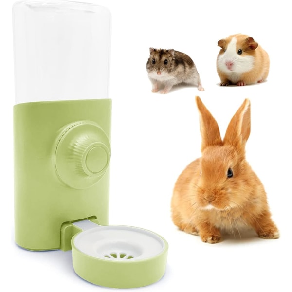 Hängande Kaninvattenare Automatisk Marsvinsmatningsflaska Droppfri Hamstermatare för Kanin Chinchilla Marsvin Igelkott Iller (Grön)
