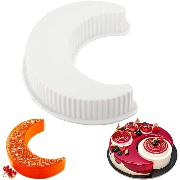 3D Silikon Halvmåne Kageform Genanvendelig Mousse Cookie Form