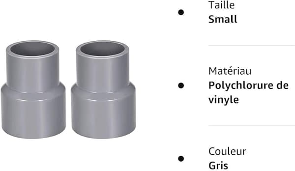 sourcing map 40mm X 32mm PVC-rörreduceringskoppling DWV Hubkoppling Grå 2 st