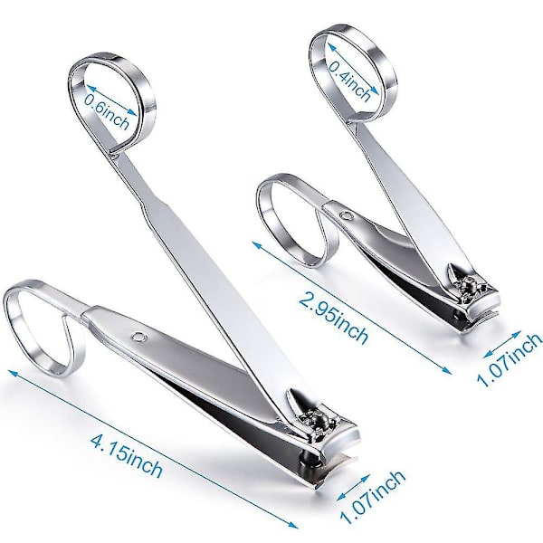 4-pack Grip Nagelklippare 360-graders roterande huvud Sax Grip tånagelsaxar Rostfritt stål Kant Fingernagelklippare Set