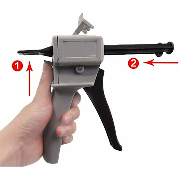 50 ml Epoxy Dispenser Pistol, AB Epoxy Limpistol Håndtak Applikator for Blanding av Lim, 1:1 og 2:1 Forhold