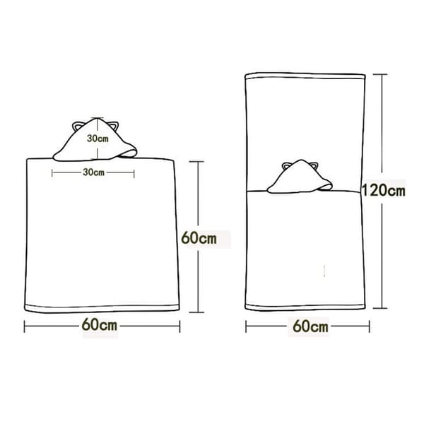 Hettehåndkle for barn, bomullshette, badehåndkle/strandponcho, Panda