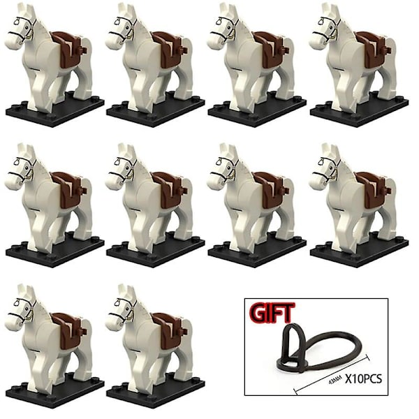 10 stk./parti Middelalderlig ridder romersk Rohan krigshest dyr byggeklodser actionfigurer legetøj til børn gave Koruit XP1007-1016 XP1011(10PCS)
