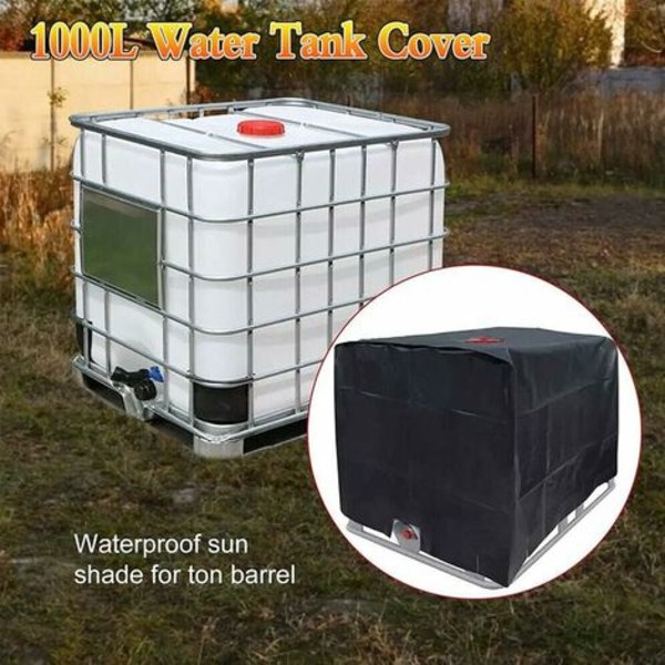 Vanntankdeksel, SL.GT IBC tankdeksel for 1000L tank, beskyttelsesdeksel for vanntankbeholder, Støvtett Anti-UV regntett, 120x100x116cm (grå)