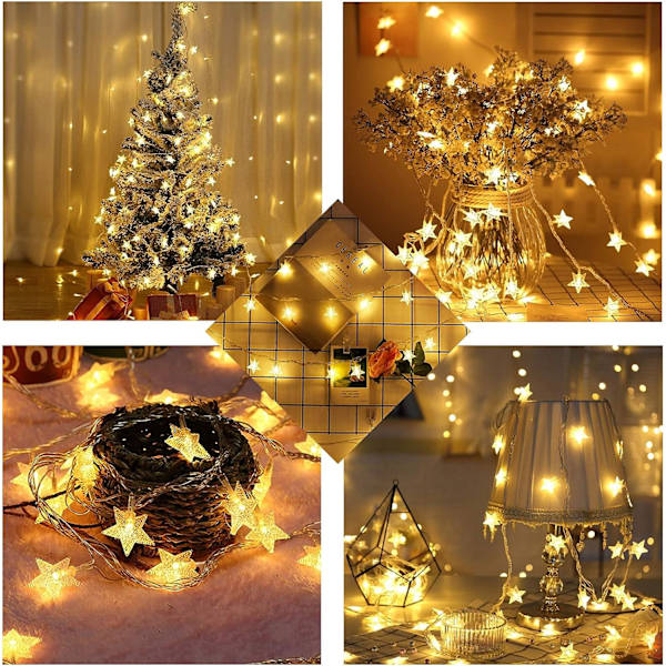 LED-ljusslingor, 6M 40 LED Varmt Vita Jul-ljusslingor