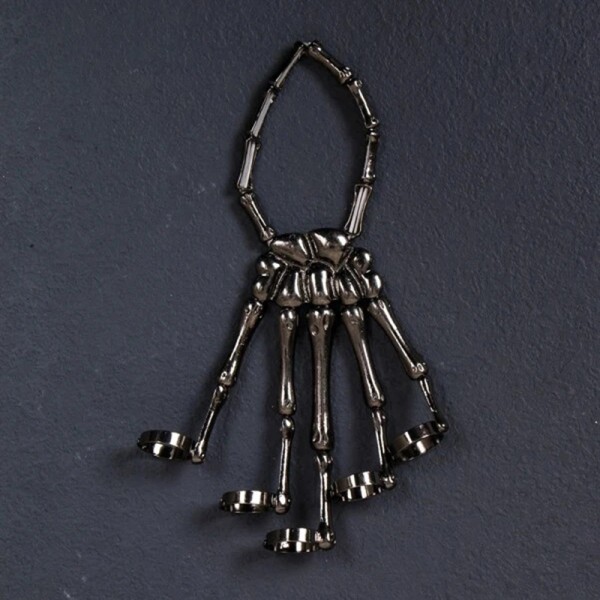 Armband, Svart Armband, Halloween Armband, Skalle Armband, Metallkedja Bak