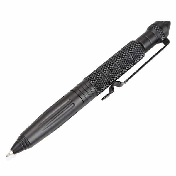 Taktisk Penna Multifunktionsverktyg Outdoor Multitool Penna Aluminiumlegering Glasbrytare EDC Outdoor Överlevnadsverktyg Svart Kulspetspenna