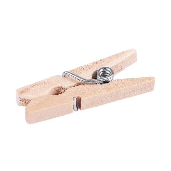 Mini Tretre Klesklyper i Tre Fotopapir Håndverk Klips 25mm 40stk Wood Color